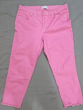 Crown & Ivy Women’s Pink High-Rise Skinny Crop Jeans Size 16 SKU046